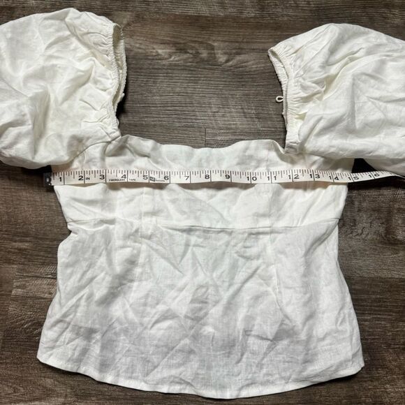 Francesca’s Puff Sleeve Crop Top Size Small - Picture 6 of 11